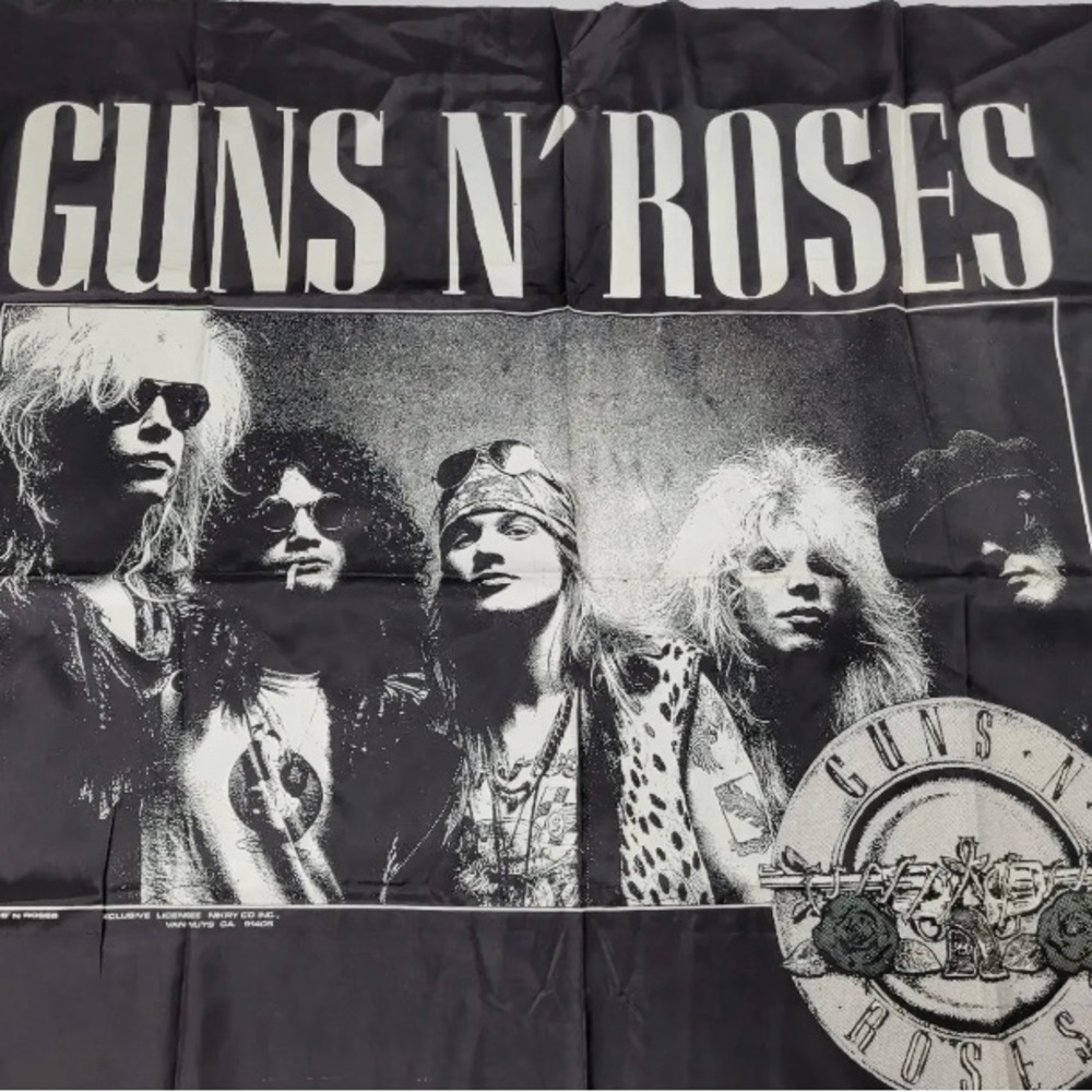 Vintage 1988 GUNS N AND ROSES AXL ROSE Banner Flag Tapestry Wall Hanging poster